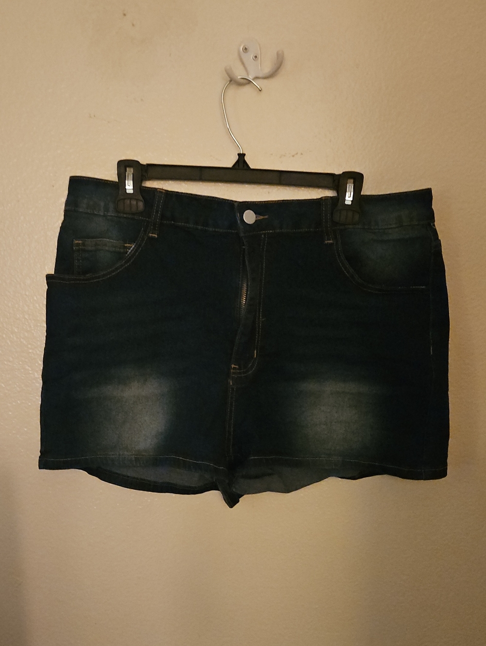 SHEIN Curve Dark Blue Denim Shorts